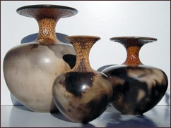 Three Textured Vases